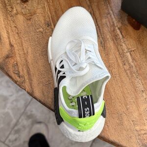 Adidas White and Lime Green Athletic Shoes